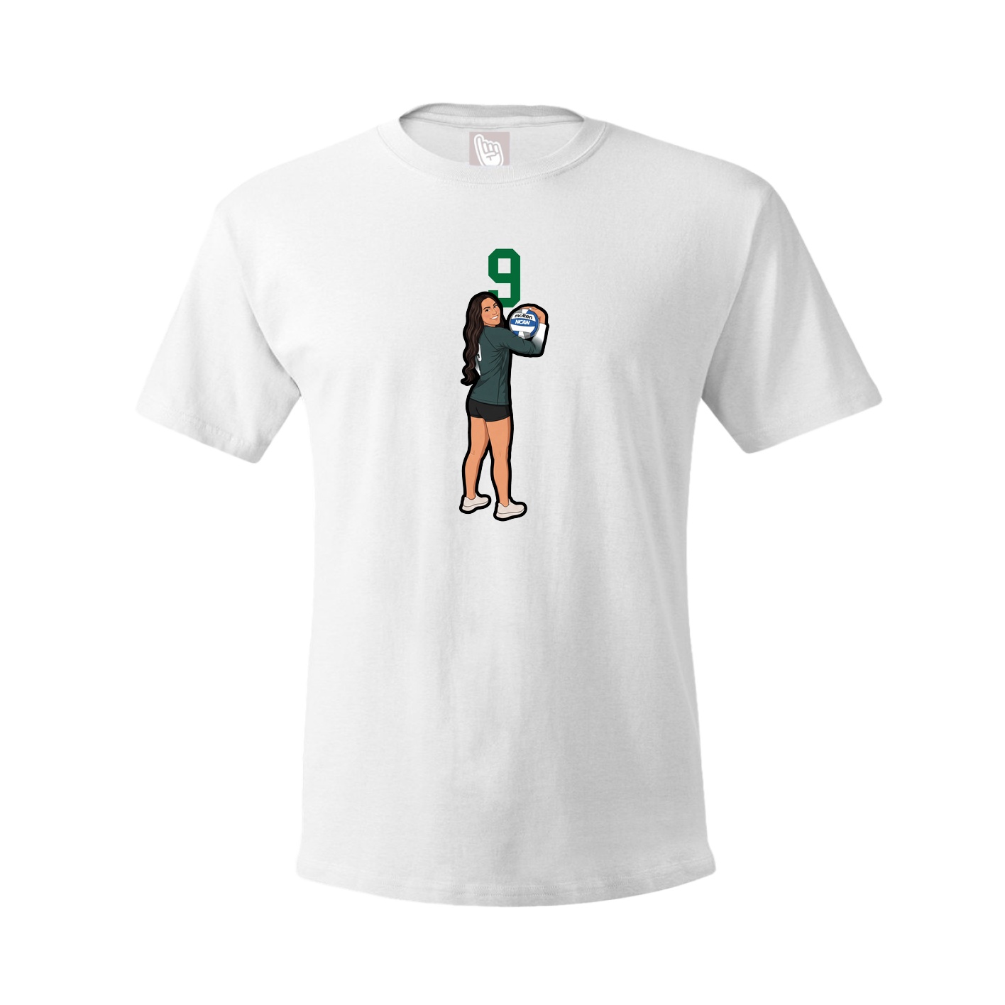 Youth Tee — Number Top in White