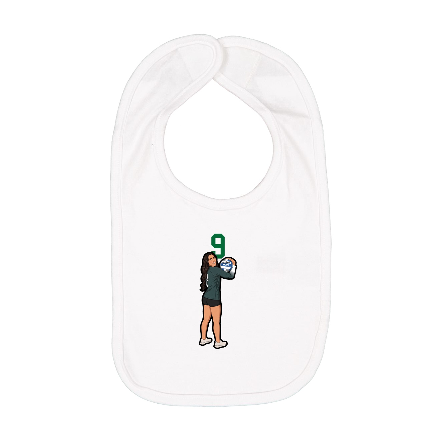 Infant Bib — Number Top in White