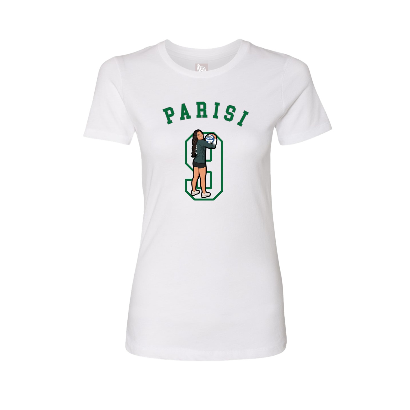 Fitted Women's Tee — Shirsey Arch in White