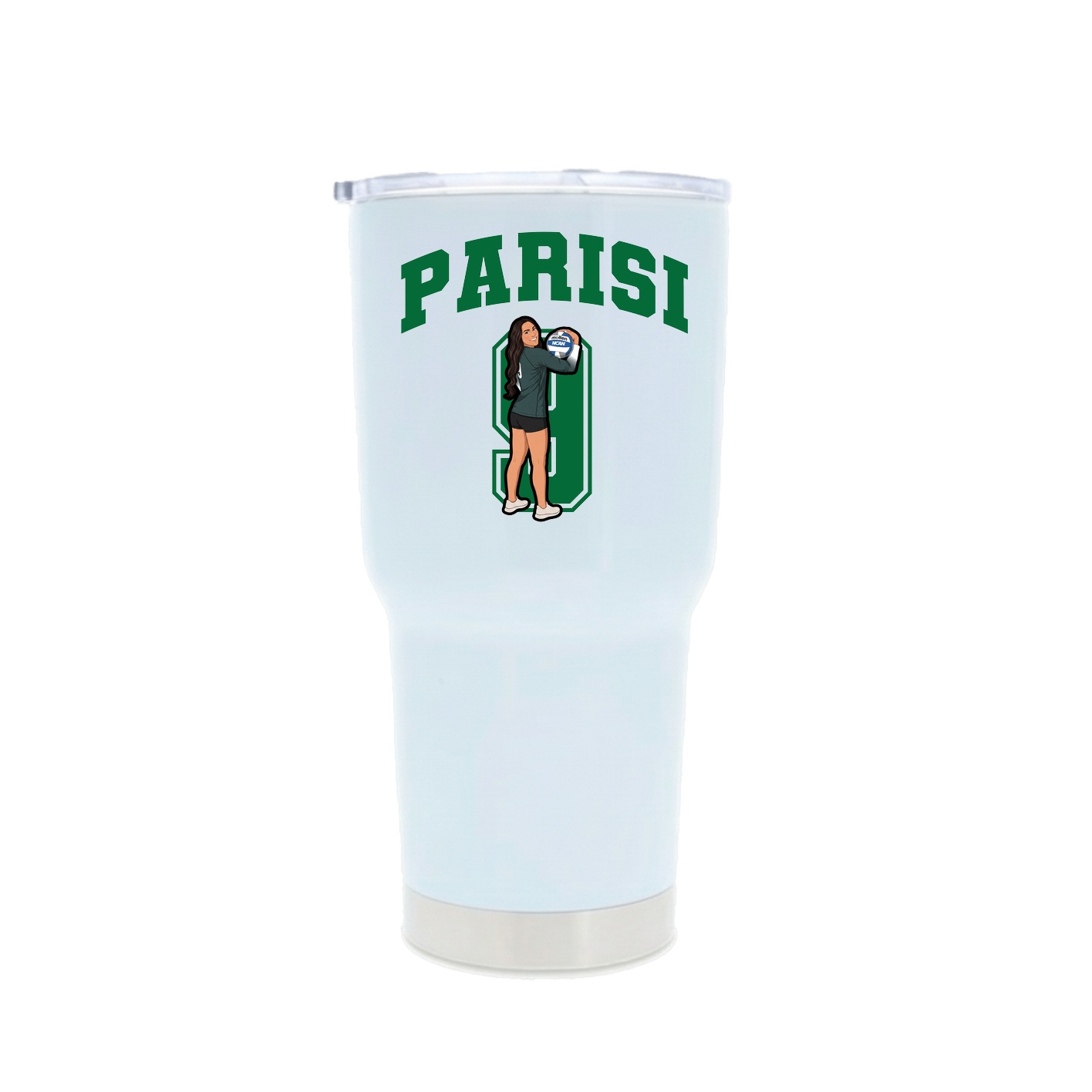 30oz Stainless Steel Tumbler — Number in White
