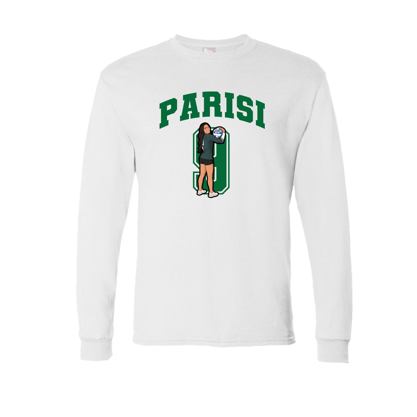 Long Sleeve Tee — Number in White