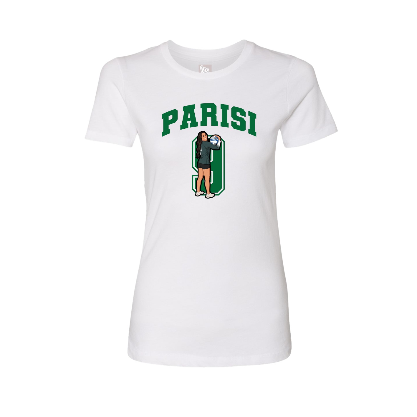 Fitted Women's Tee — Number in White