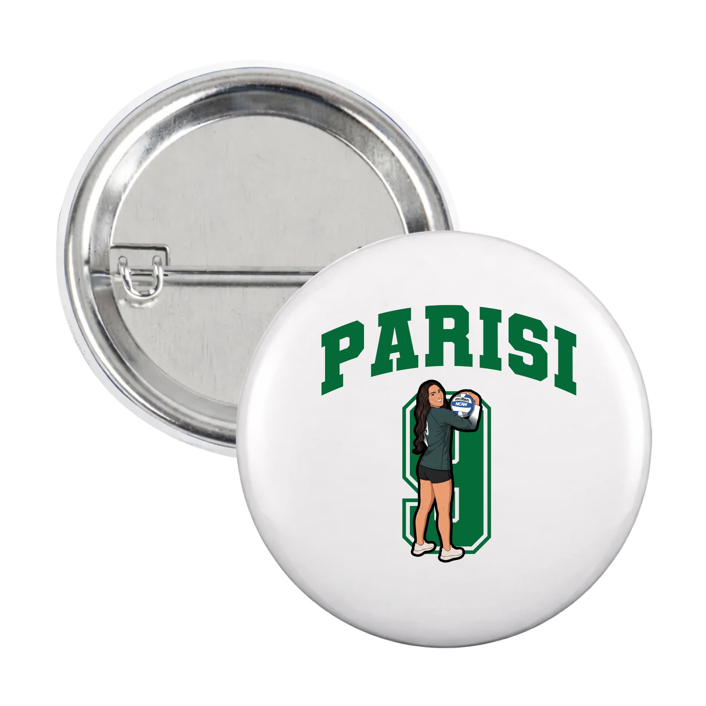 Game Day Button — Number in White