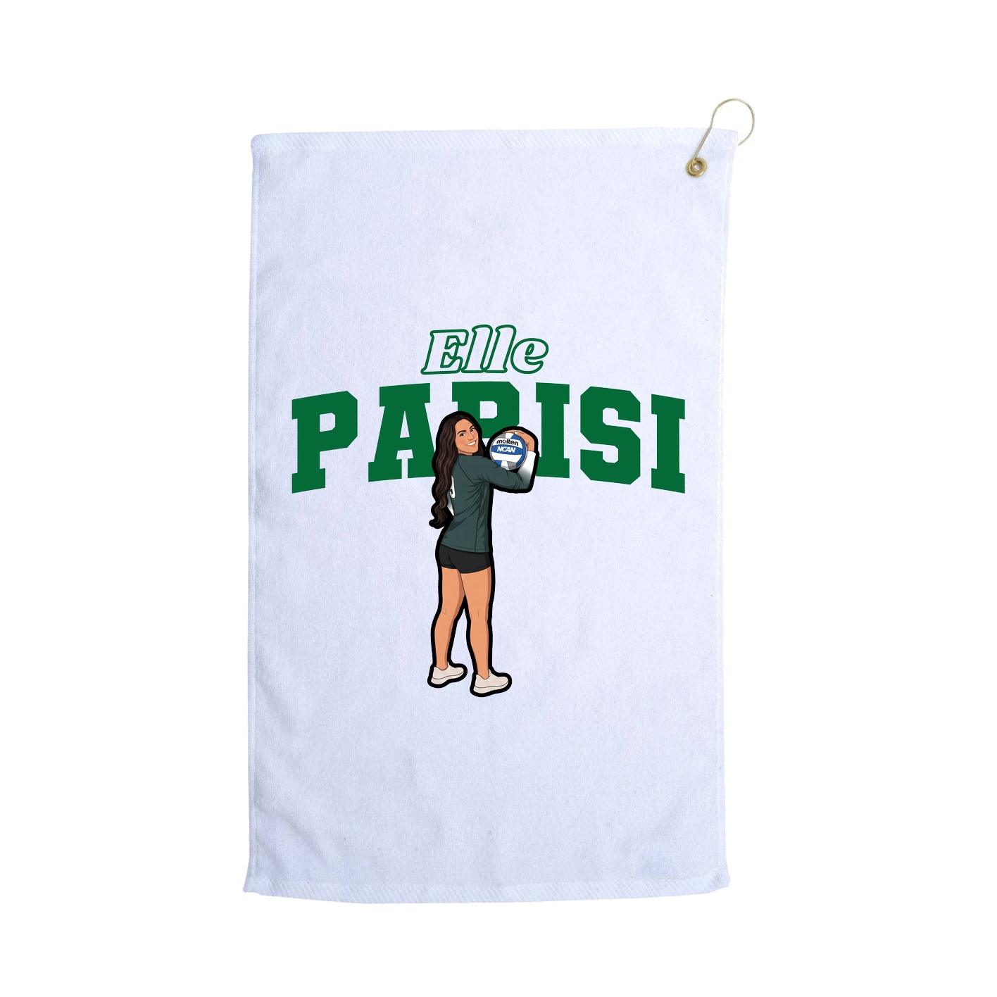 Golf Towel — Name Arch in White