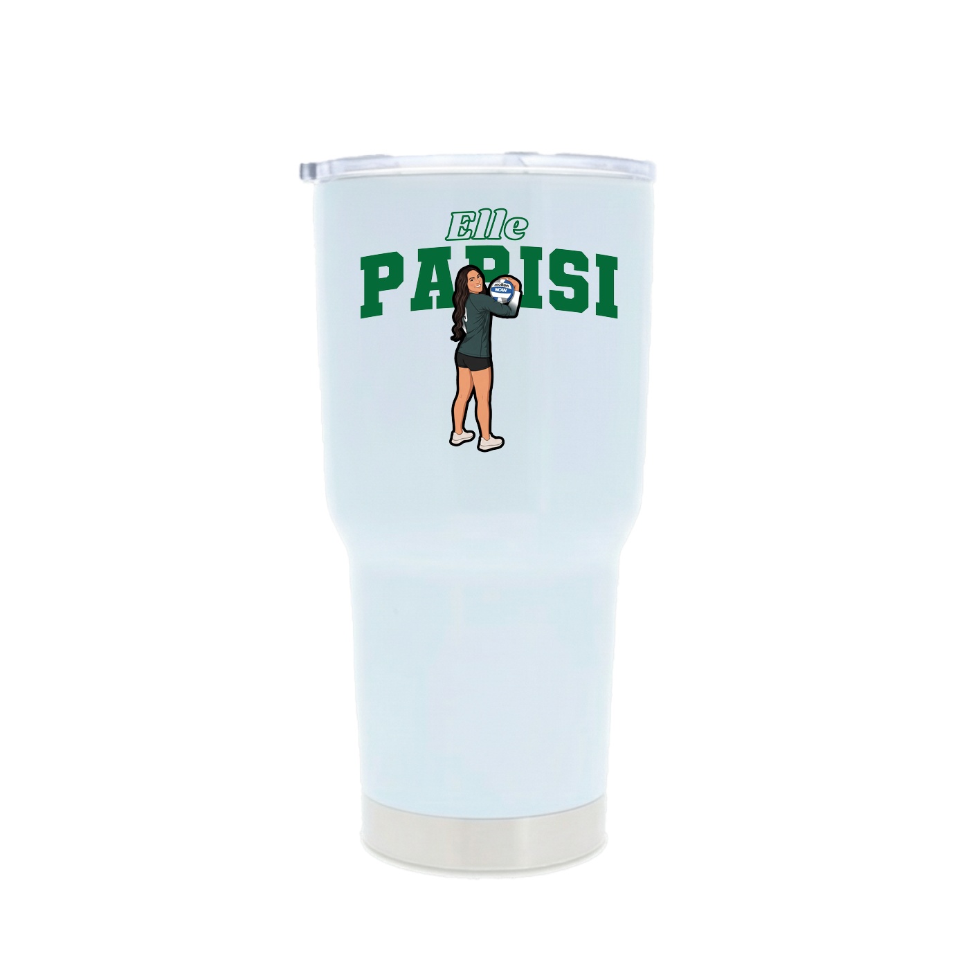 30oz Stainless Steel Tumbler — Name Arch in White
