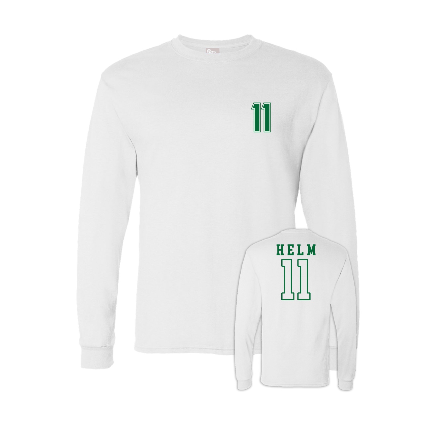 Long Sleeve Tee — Chest Back in White
