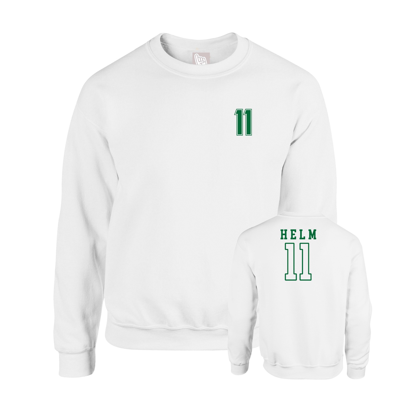Fleece Crew — Chest Back in White