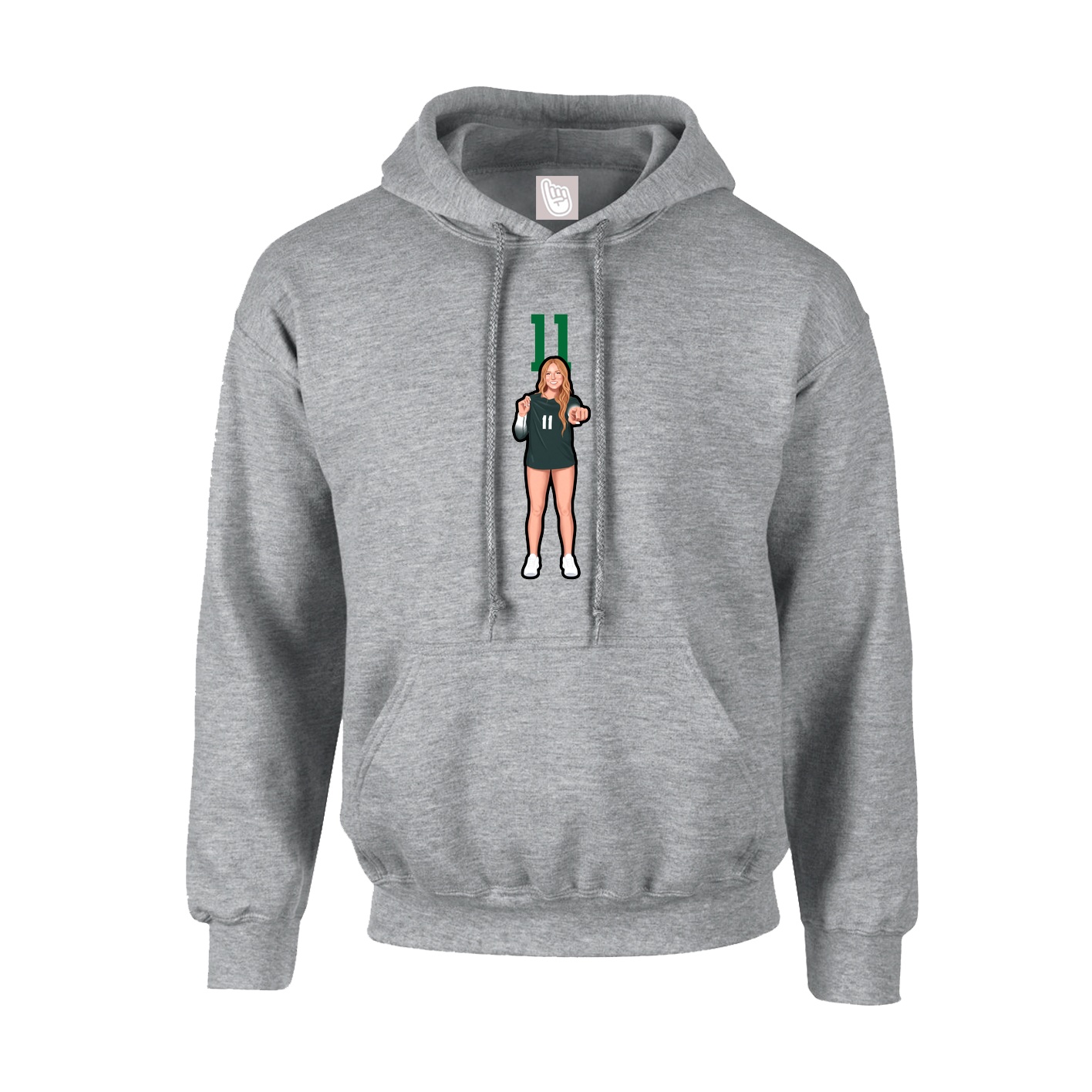 Youth Hoodie — Number Top in Grey