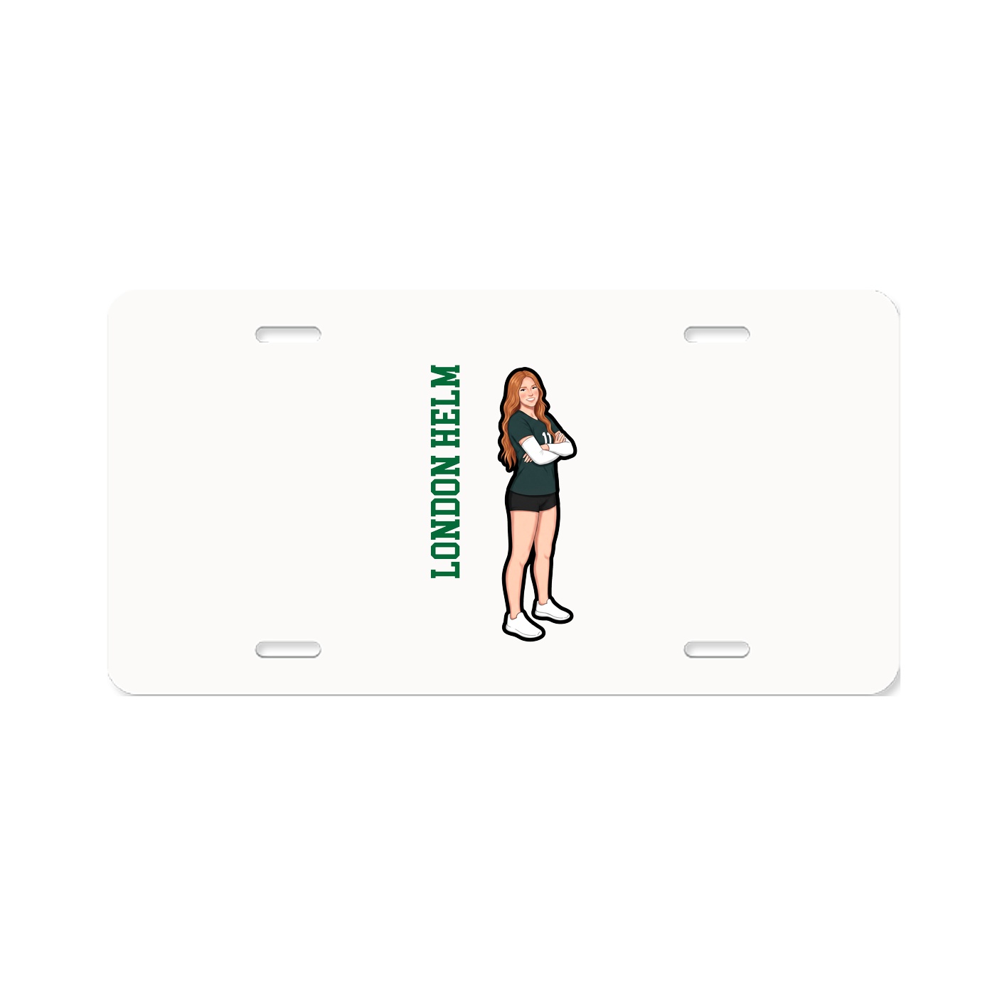 License Plate — Name Vertical in Classic