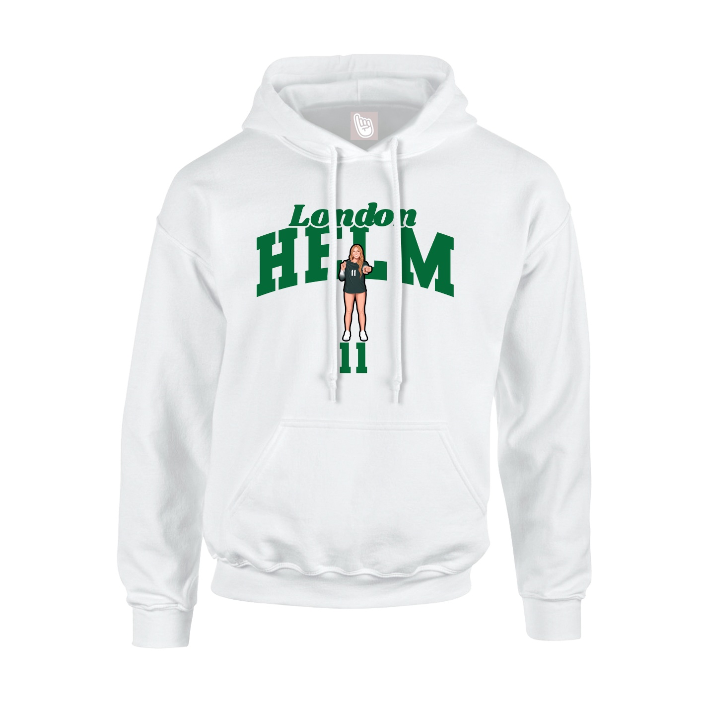 Hoodie — Signature Arch in White