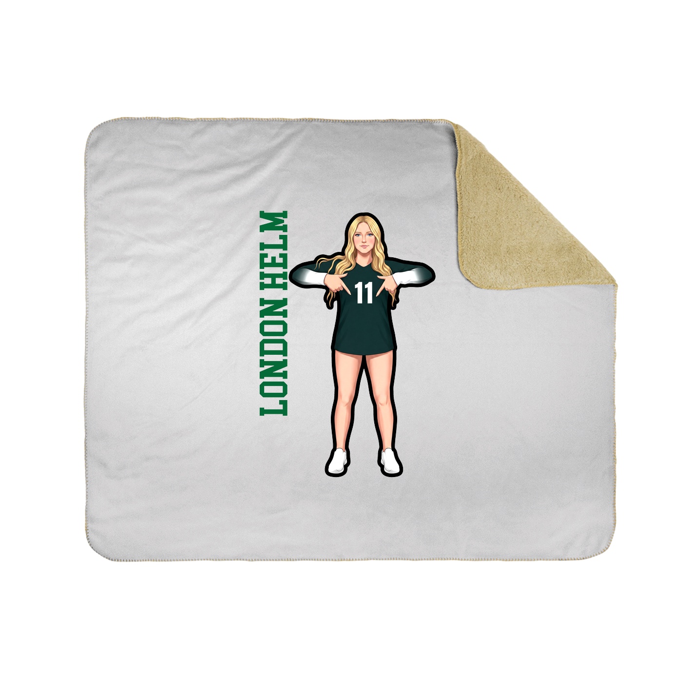 Throw Blanket — Name Vertical in White