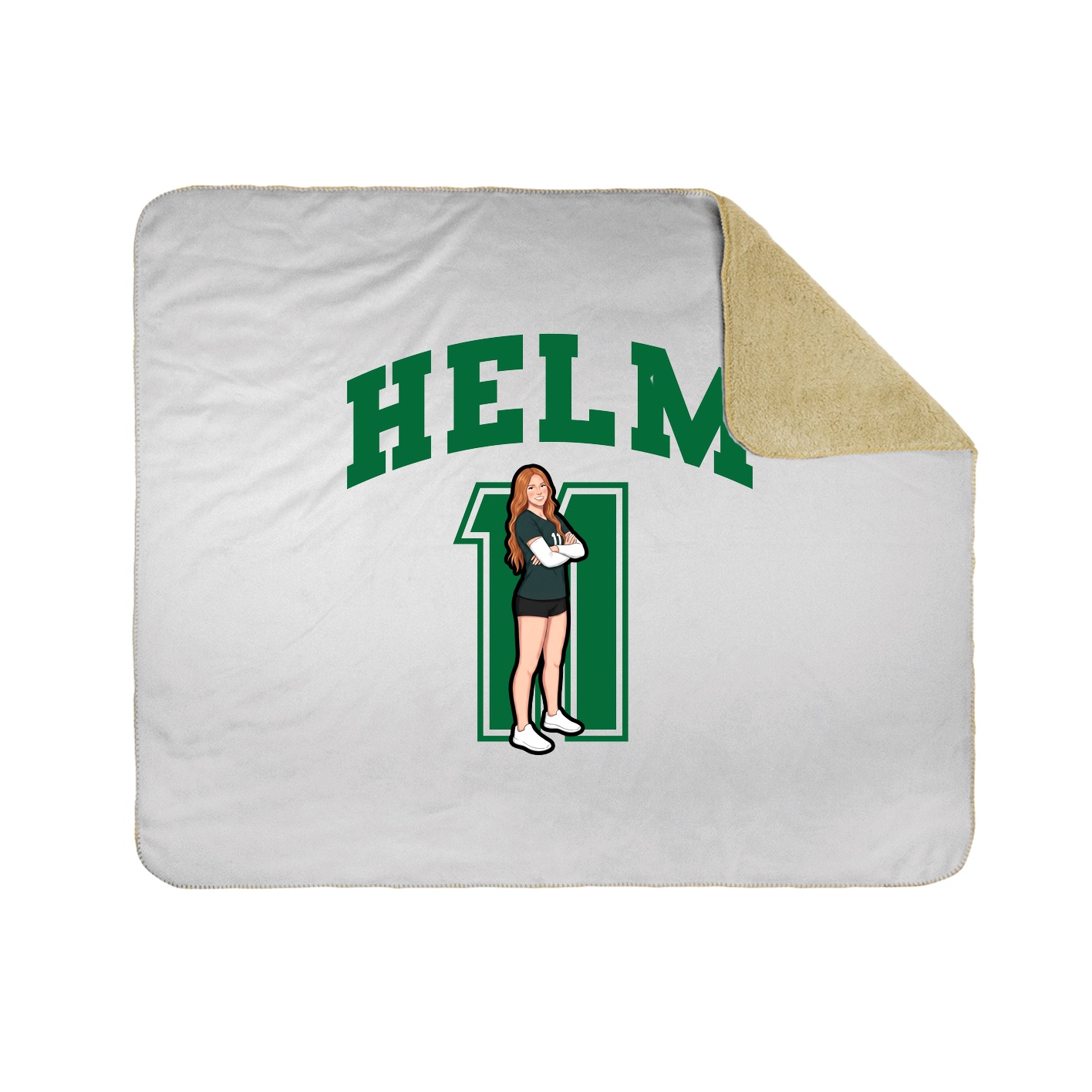 Throw Blanket — Number in White