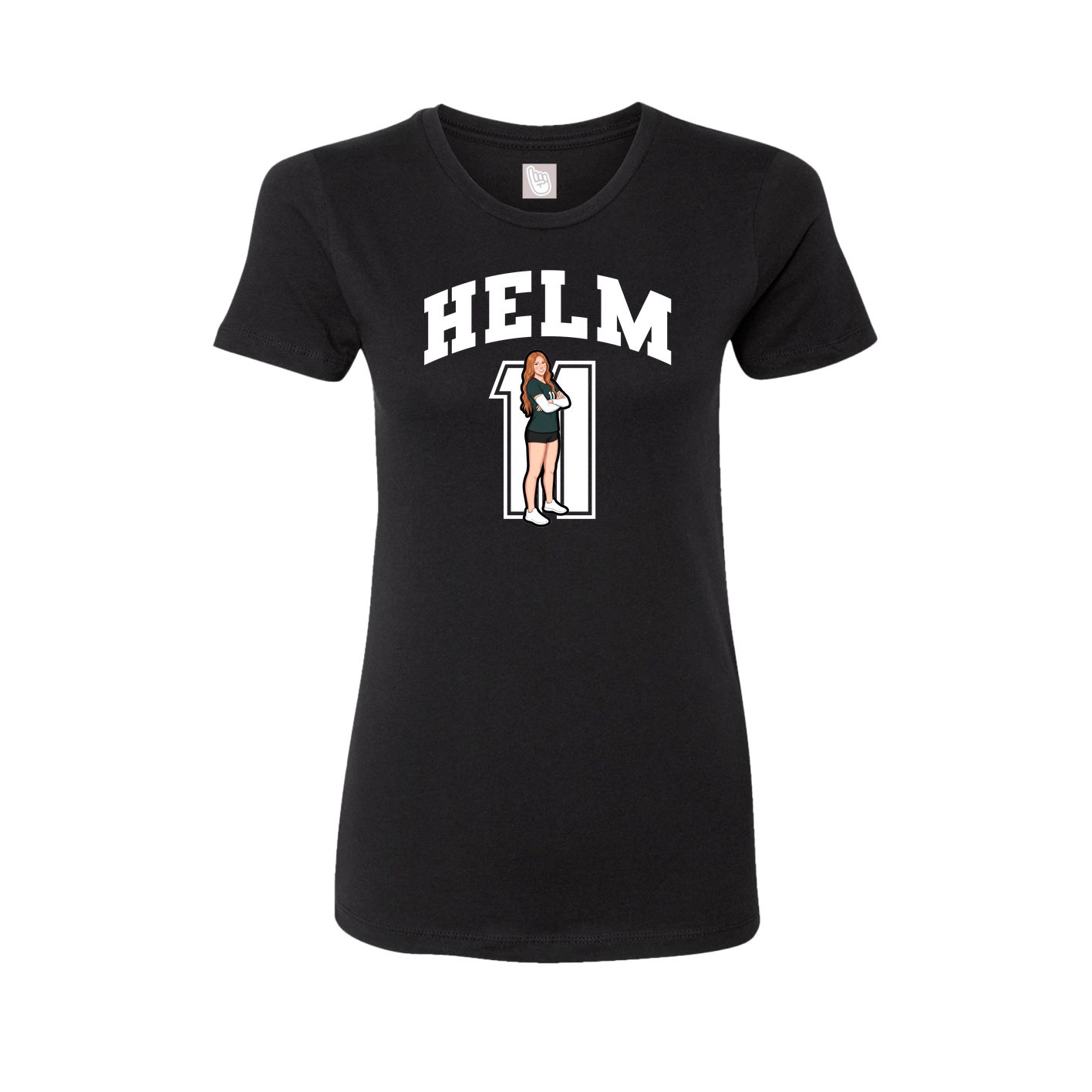 Fitted Women's Tee — Number in Black