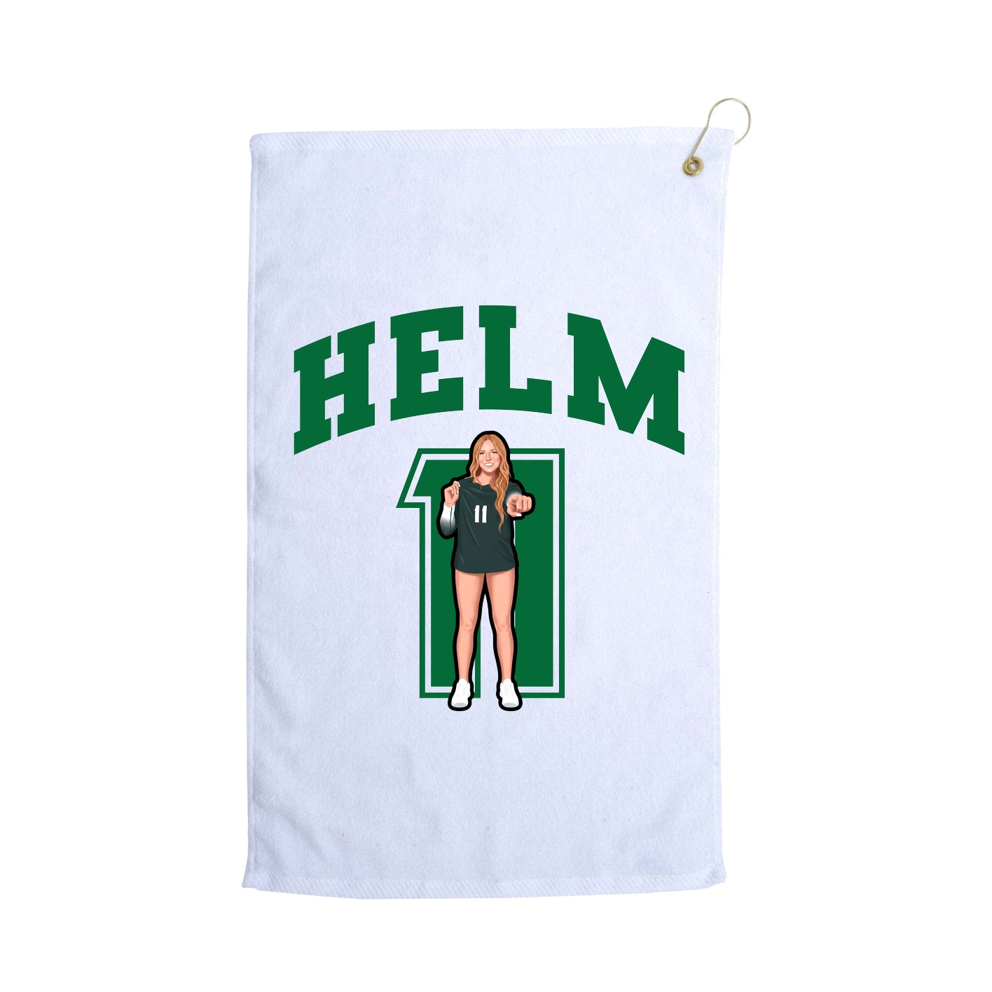 Golf Towel — Number in White