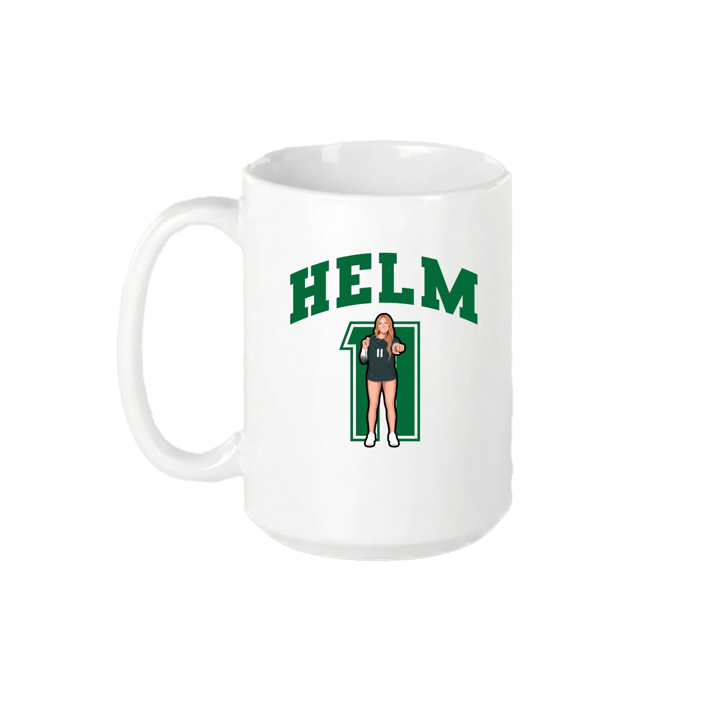 15oz Coffee Mug — Number in White