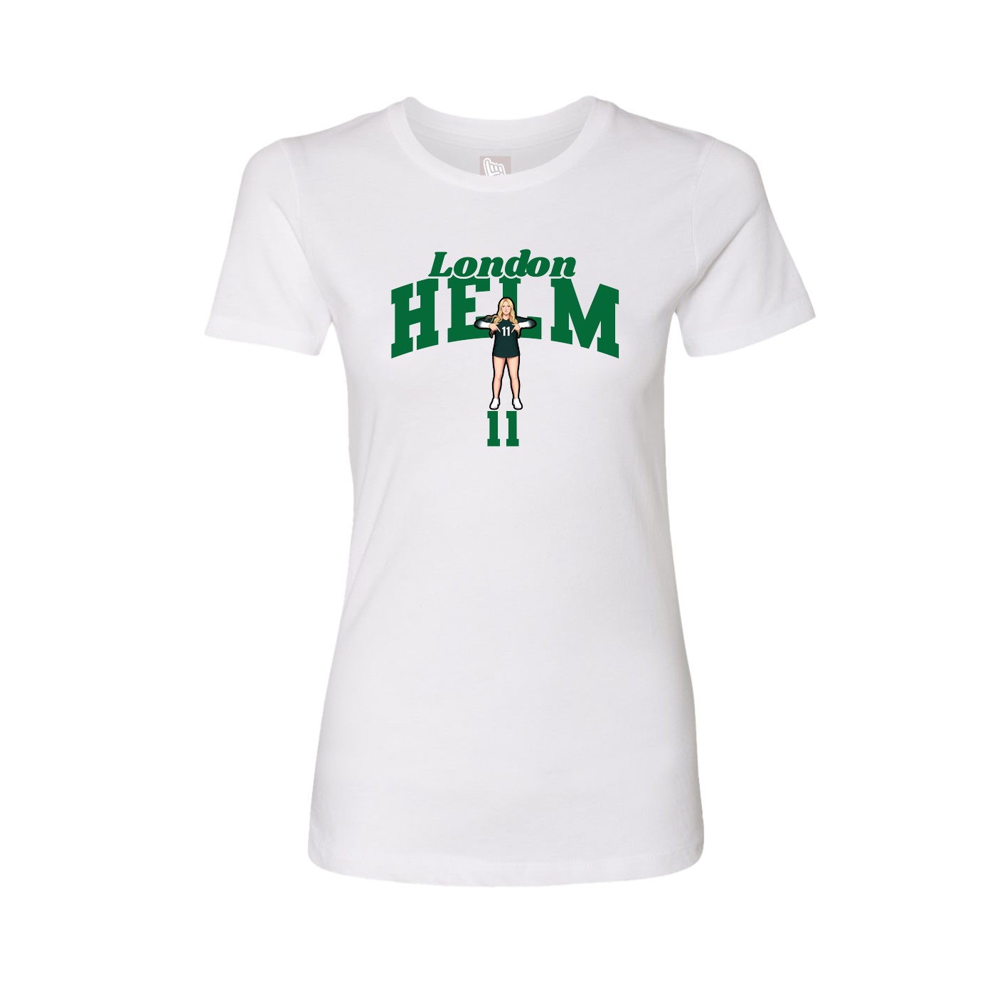 Fitted Women's Tee — Signature Arch in White