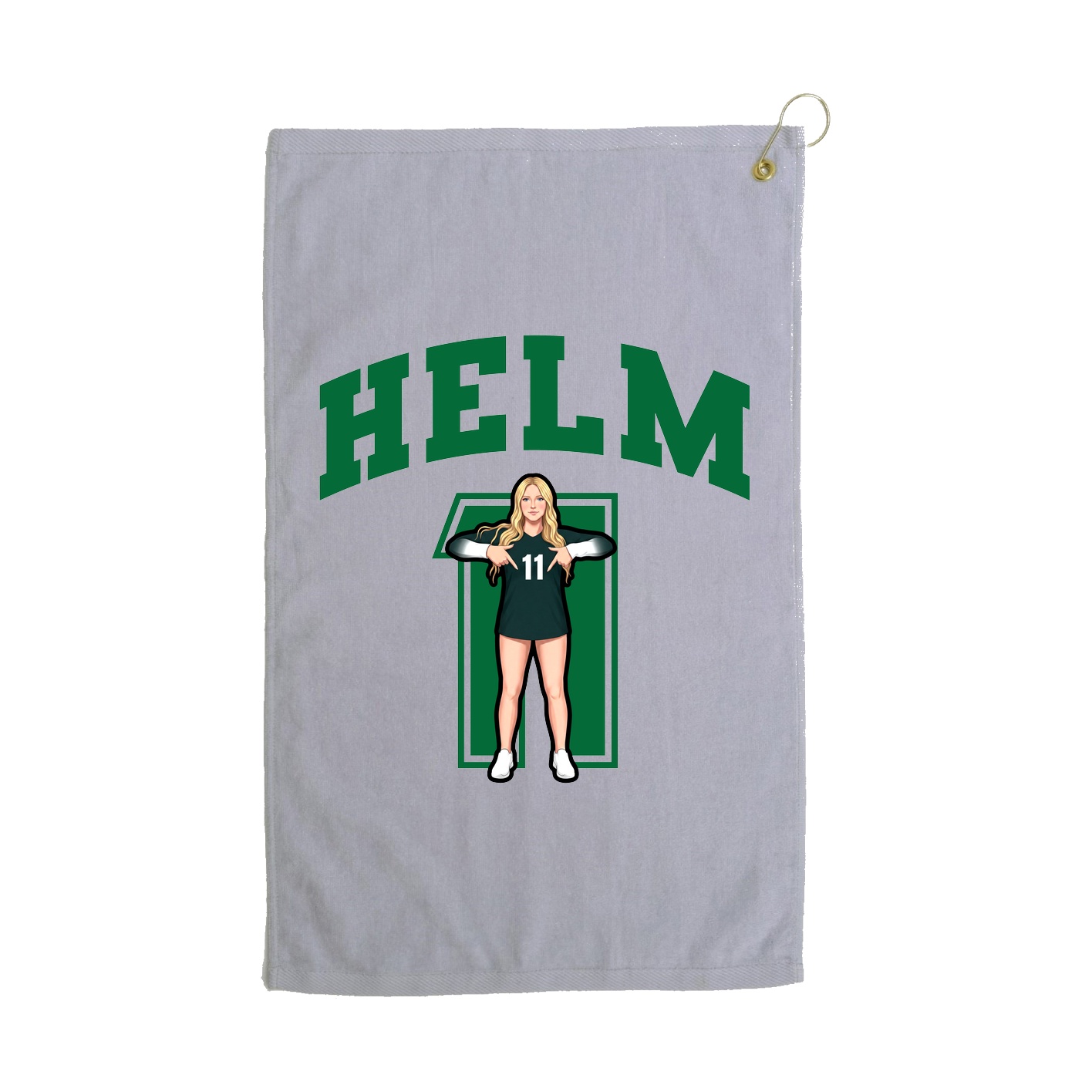 Golf Towel — Number in Grey