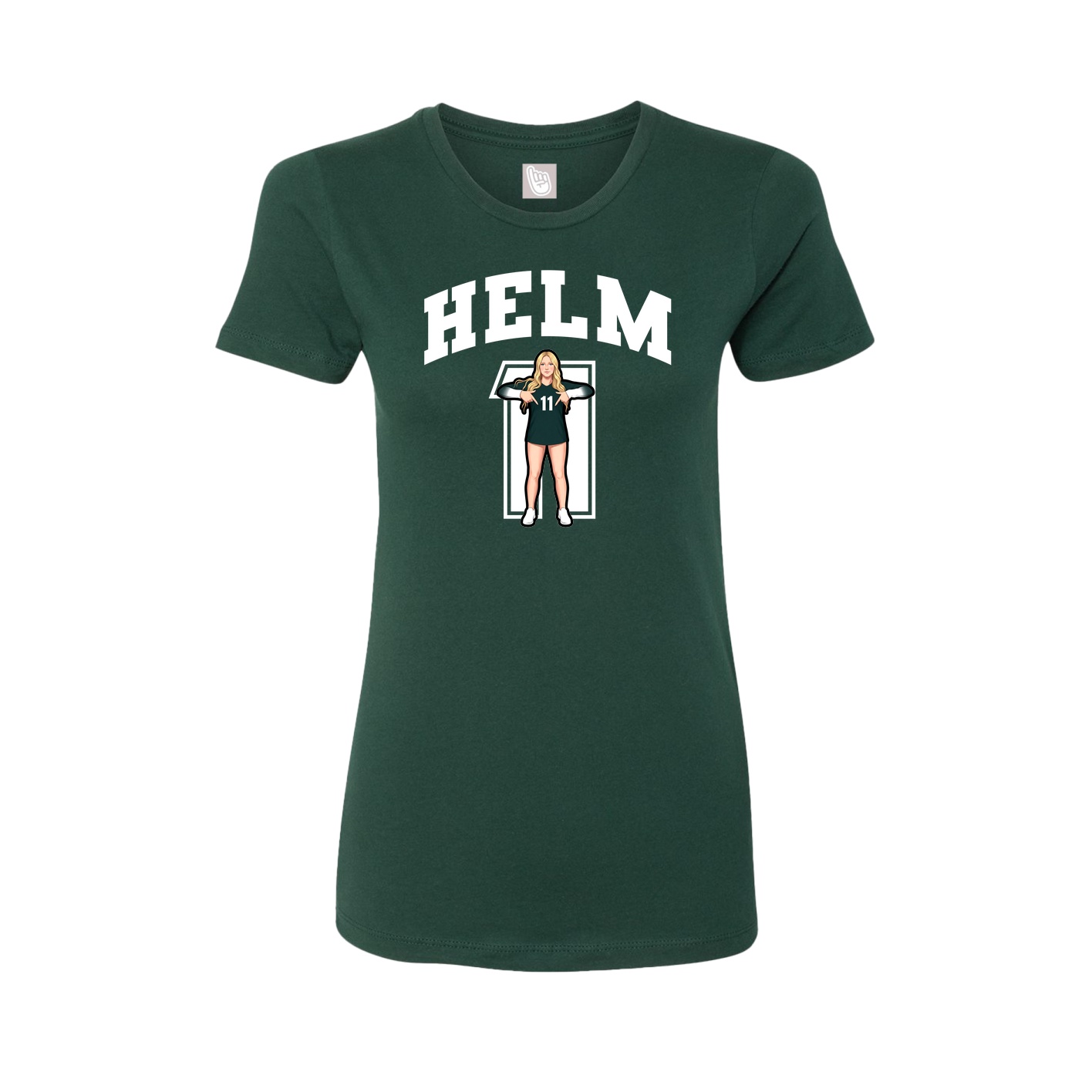 Fitted Women's Tee — Number in Green