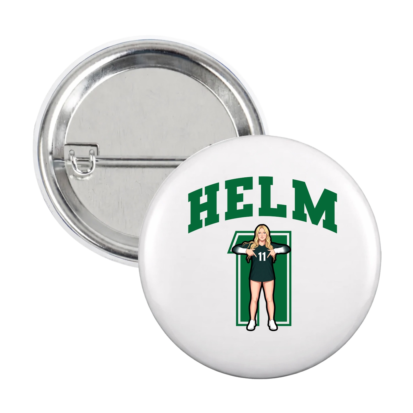 Game Day Button — Number in White