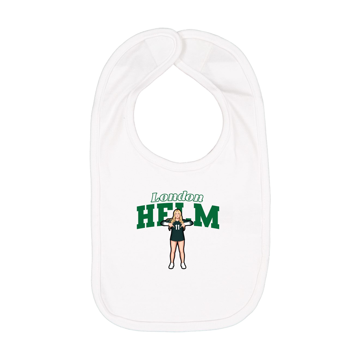 Infant Bib — Name Arch in White