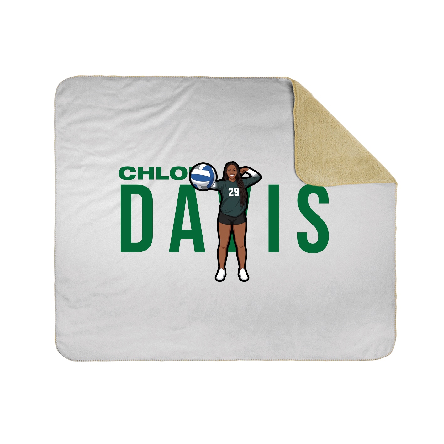 Throw Blanket — Player Name in White
