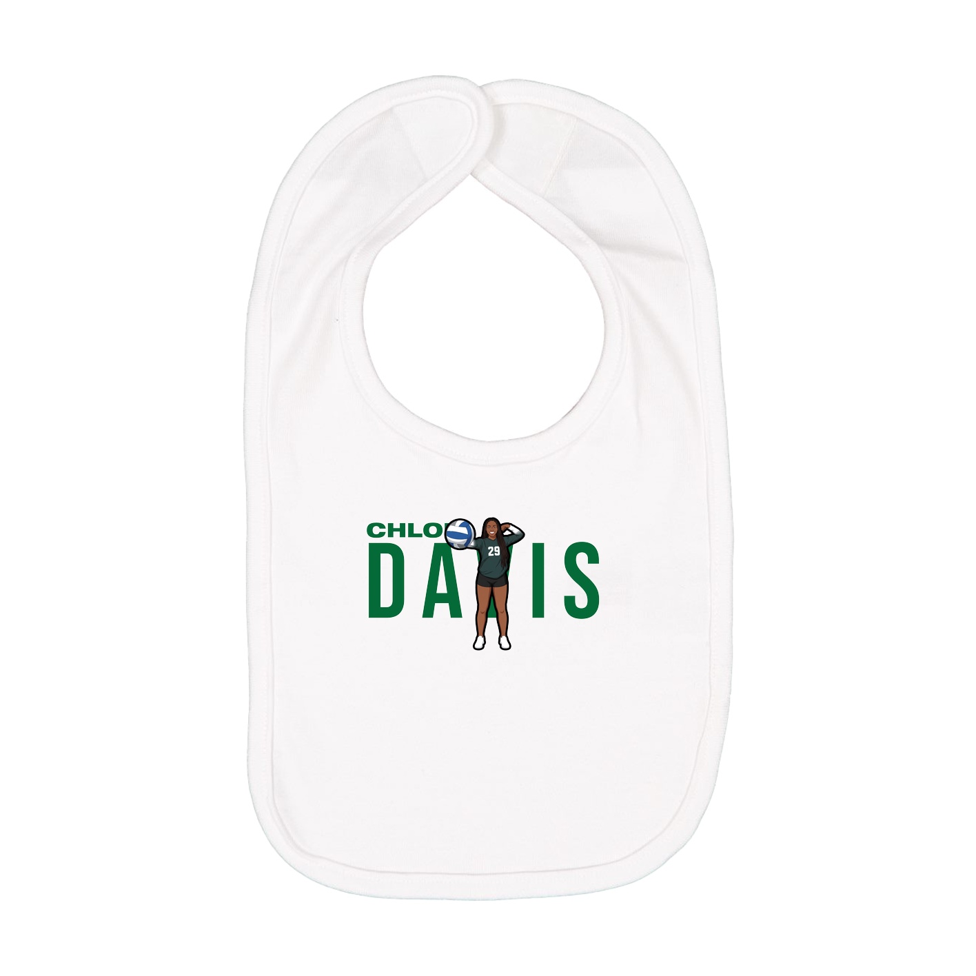 Infant Bib — Player Name in White
