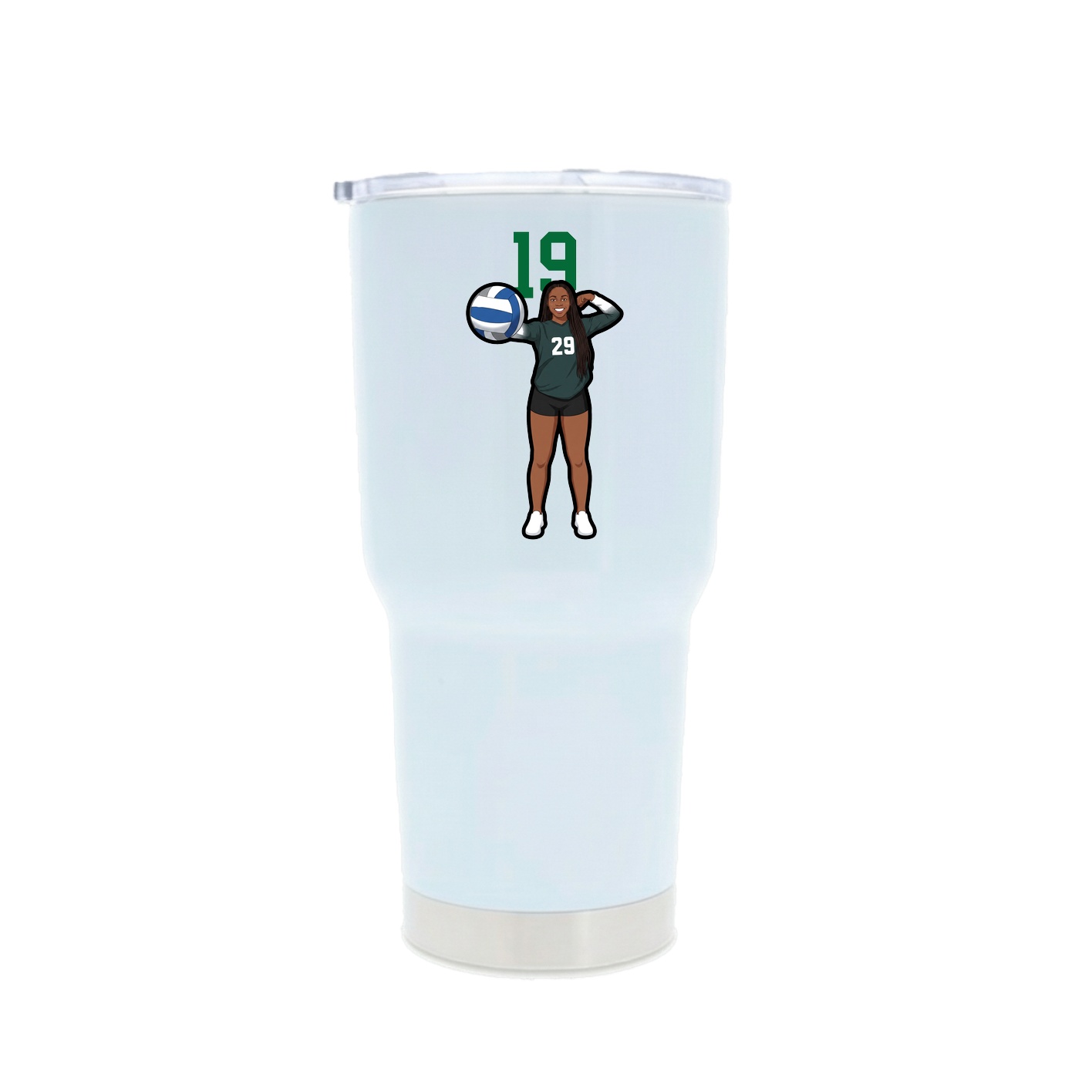 30oz Stainless Steel Tumbler — Number Top in White