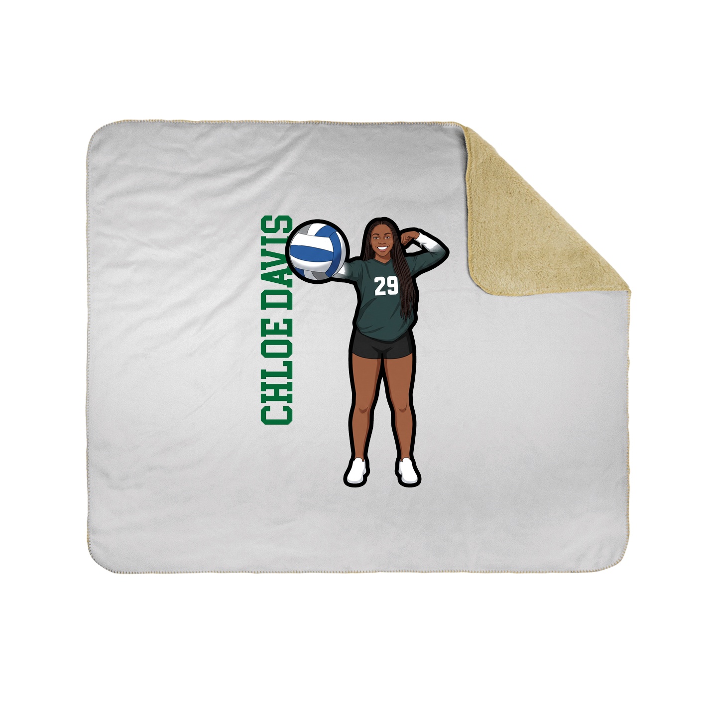 Throw Blanket — Name Vertical in White