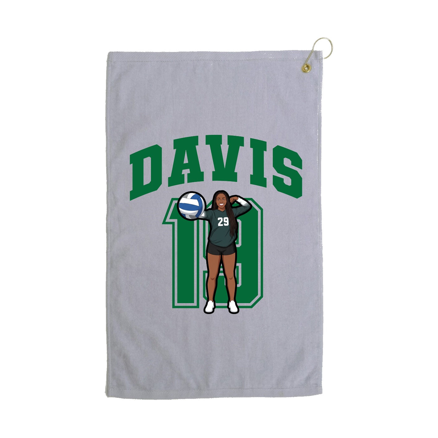 Golf Towel — Number in Grey