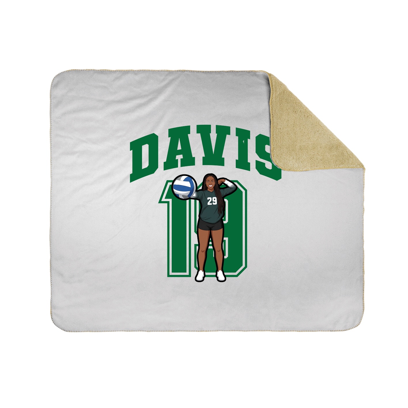 Throw Blanket — Number in White