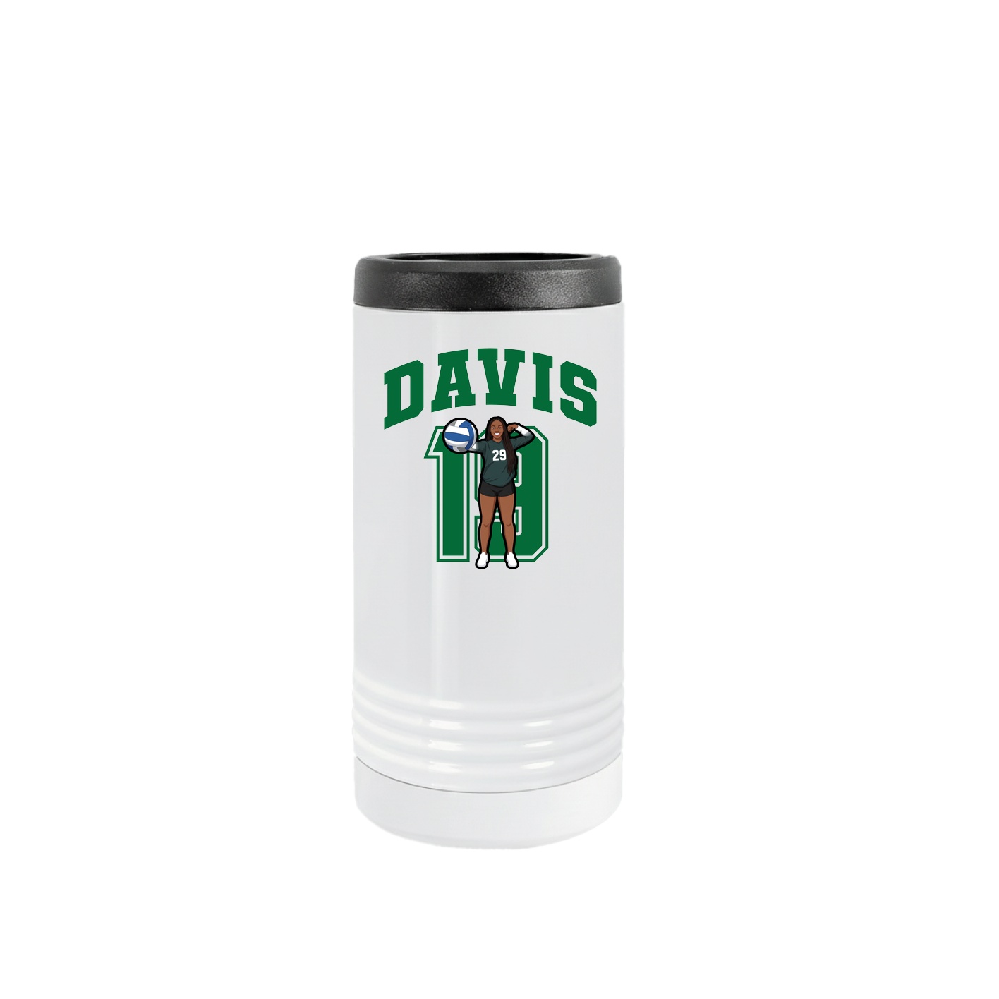 Slim Beverage Holder — Number in White