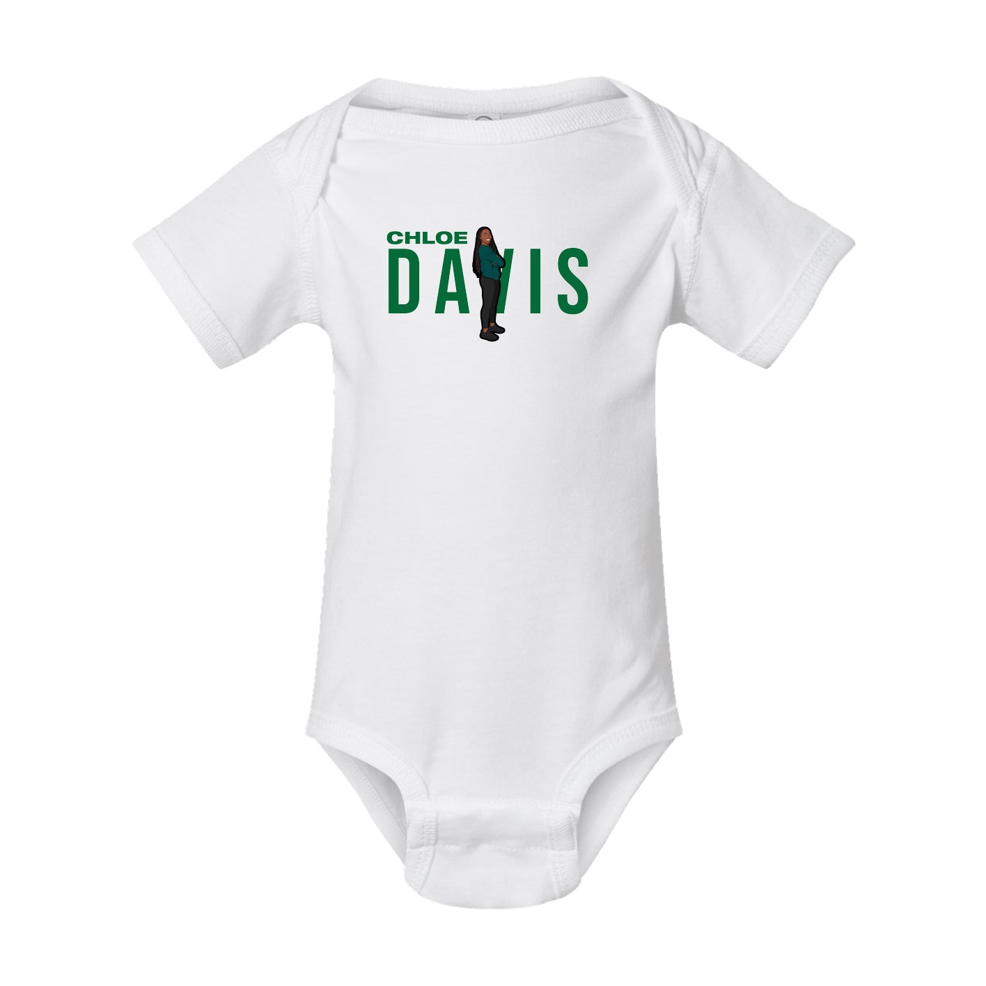 Baby Onesie — Player Name in White