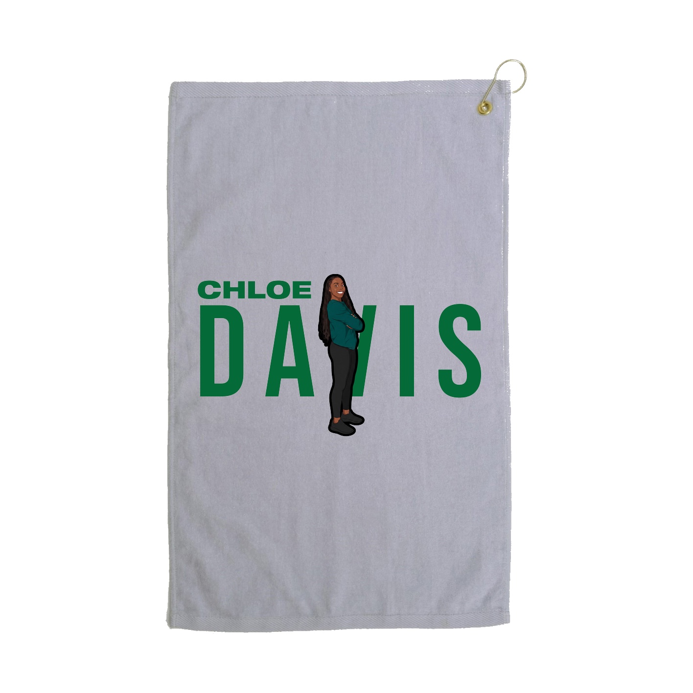 Golf Towel — Player Name in Grey