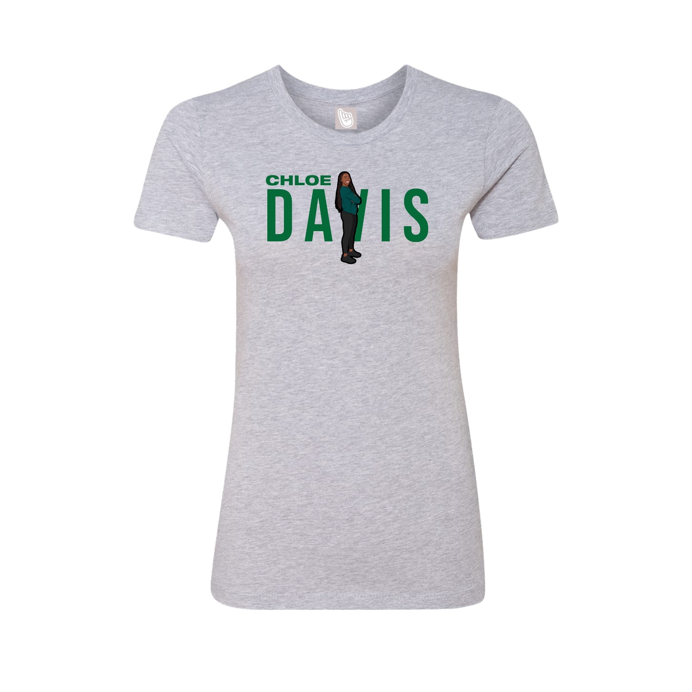 Fitted Women's Tee — Player Name in Grey