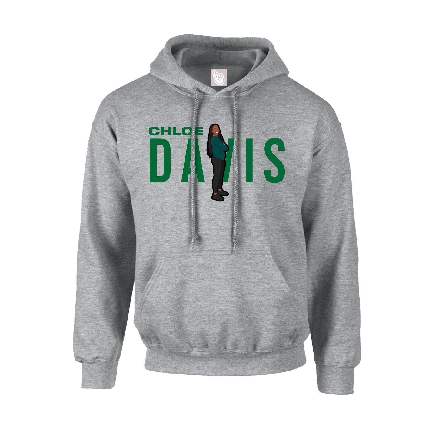 Hoodie — Player Name in Grey