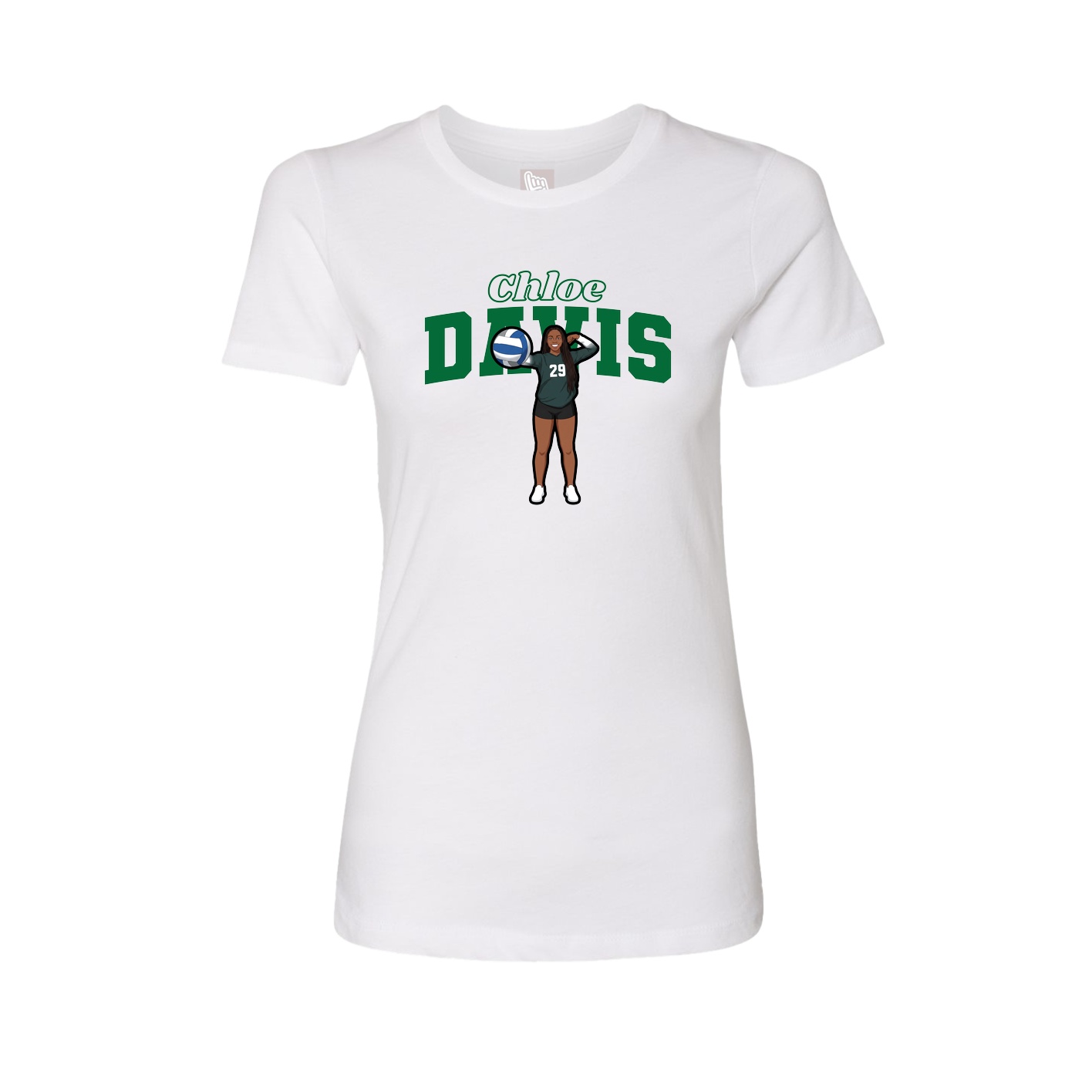 Fitted Women's Tee — Name Arch in White