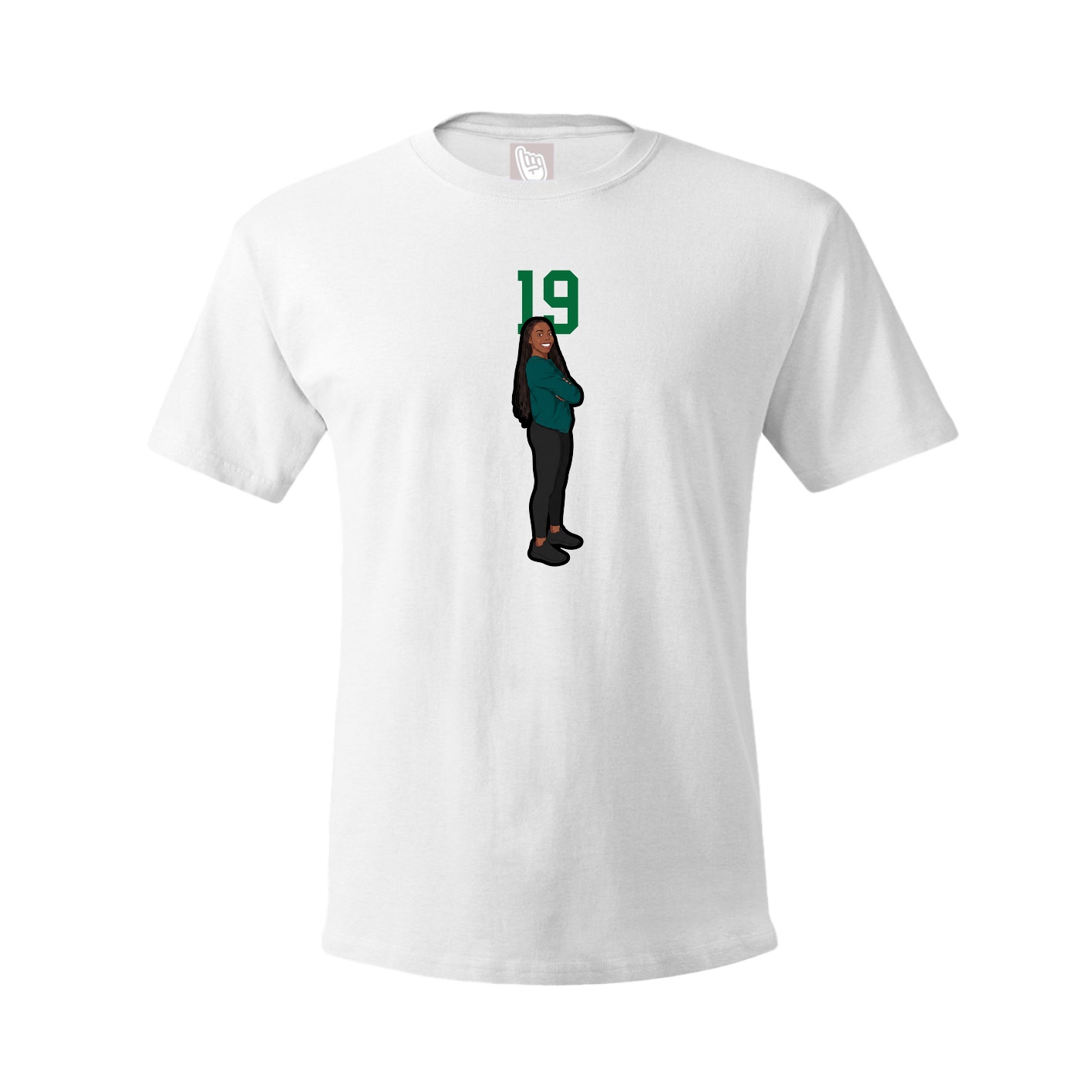 Youth Tee — Number Top in White