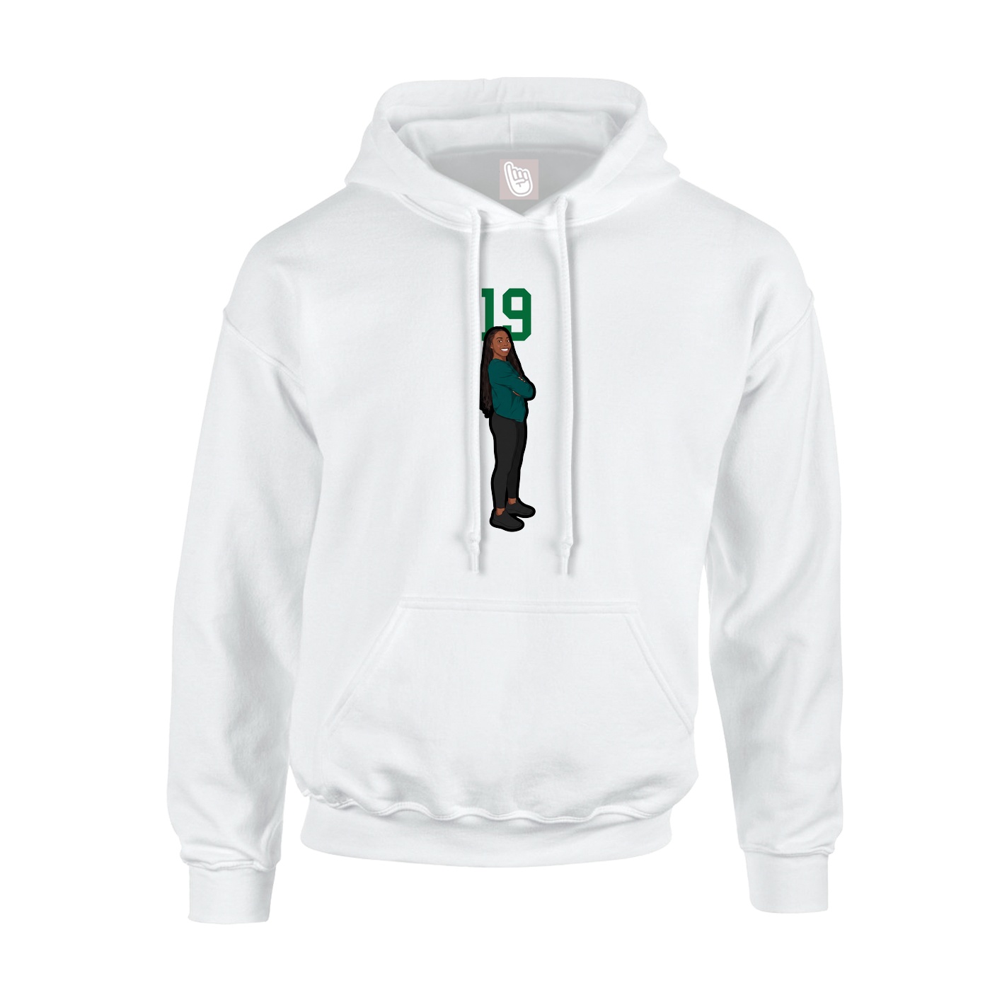 Hoodie — Number Top in White