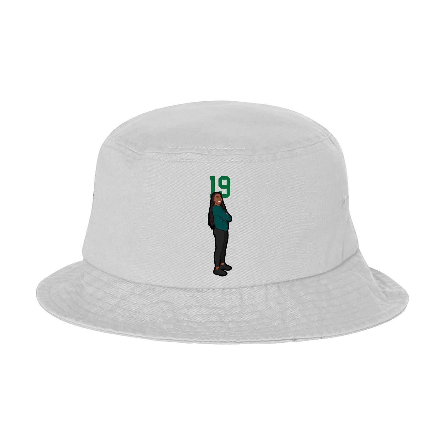 Bucket Cap — Number Top in White