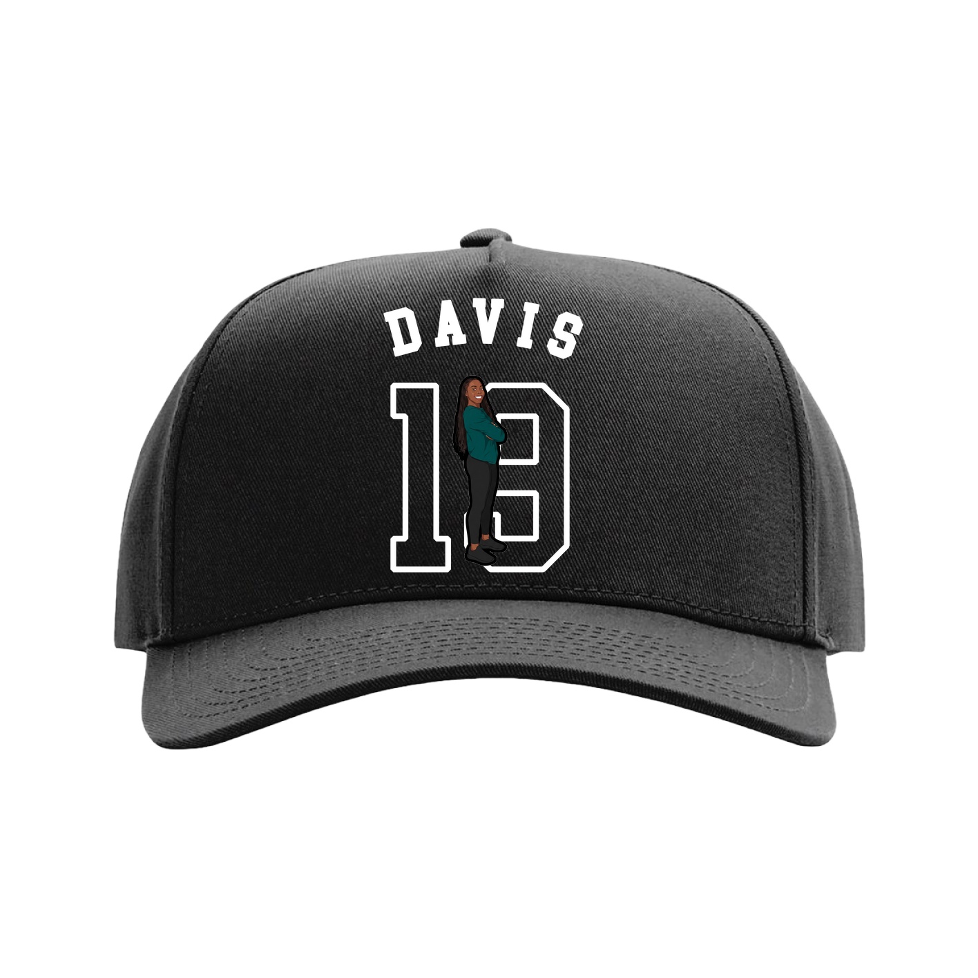 Full Fabric Five-Panel Champ Cap — Shirsey Arch in Black