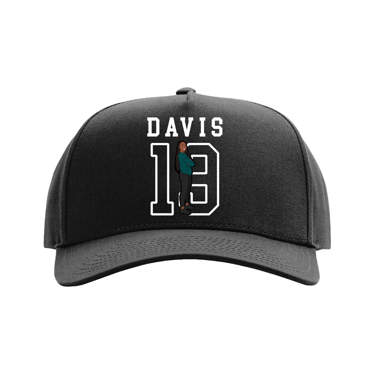 Full Fabric Five-Panel Champ Cap — Shirsey in Black