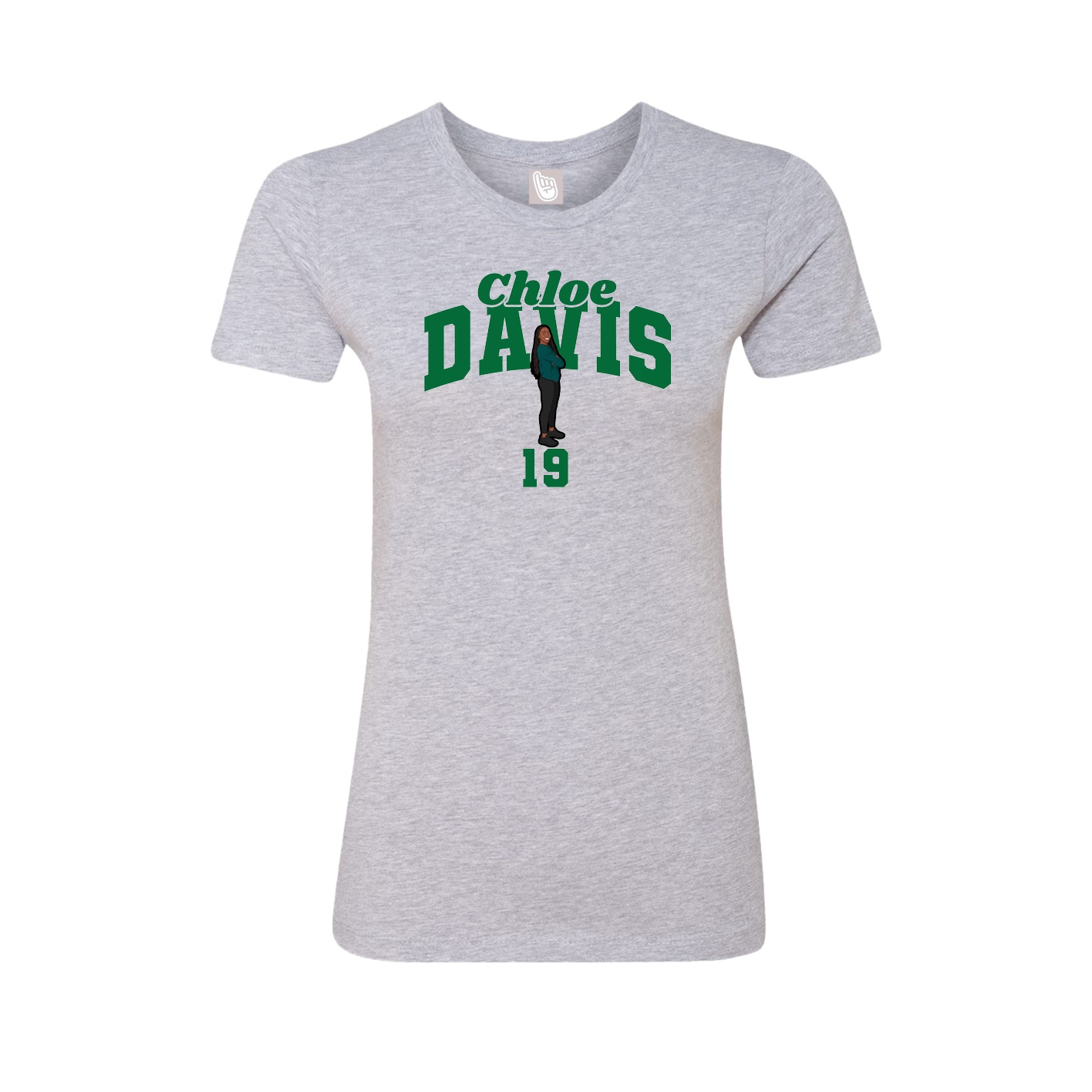 Fitted Women's Tee — Signature Arch in Grey