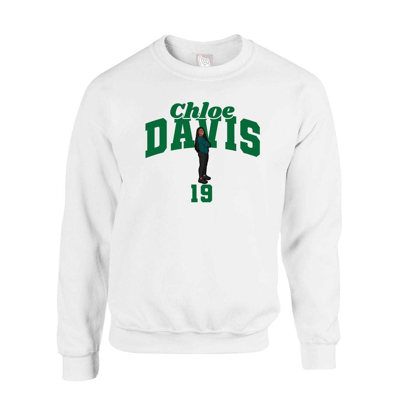 Fleece Crew — Signature Arch in White