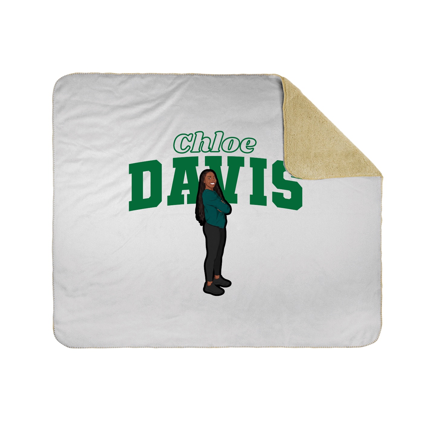 Throw Blanket — Name Arch in White