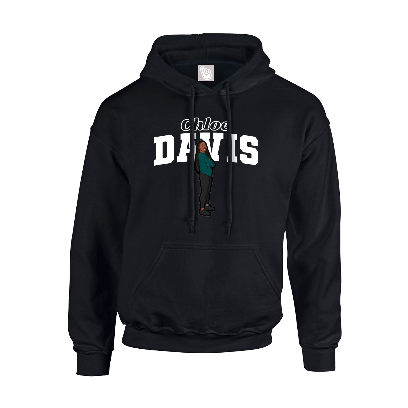 Youth Hoodie — Name Arch in Black