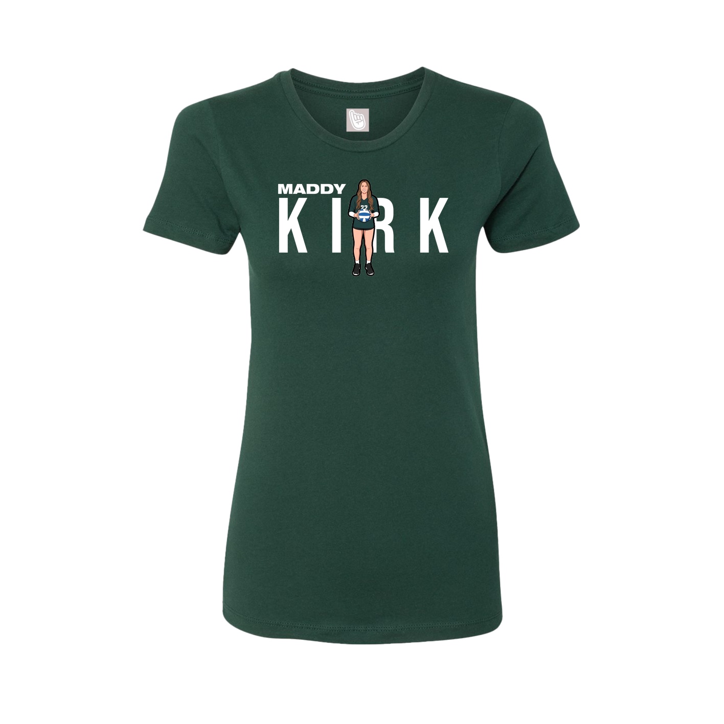 Fitted Women's Tee — Player Name in Green