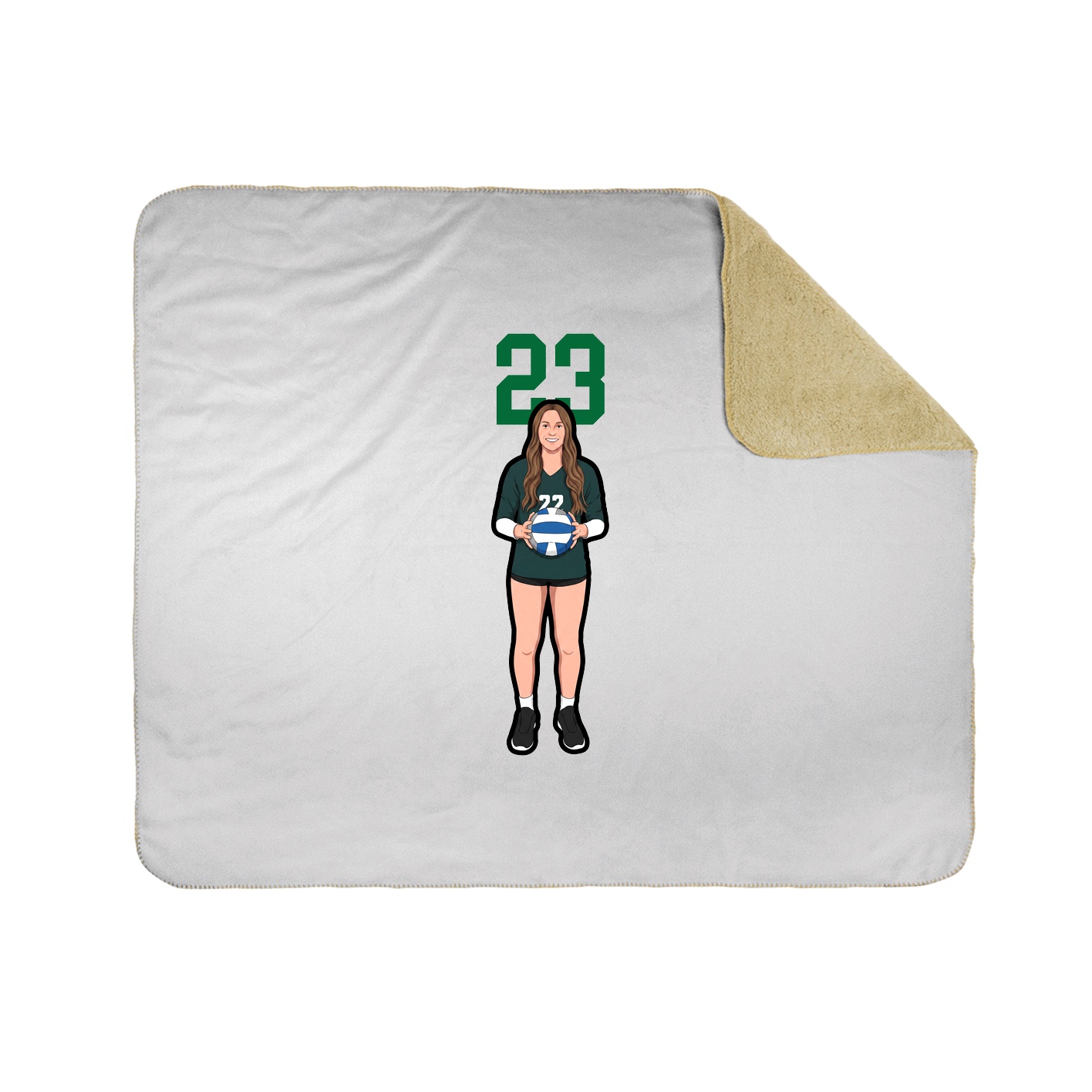Throw Blanket — Number Top in White