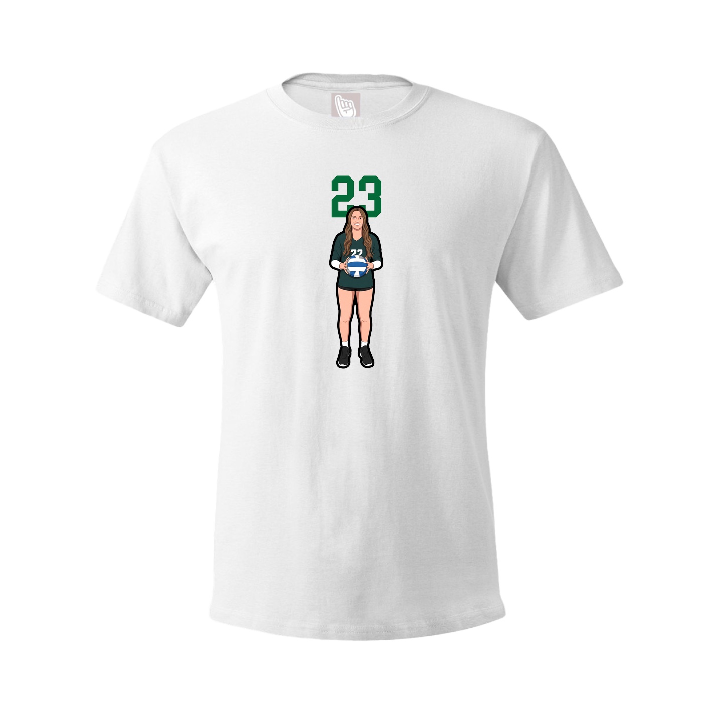 Youth Tee — Number Top in White