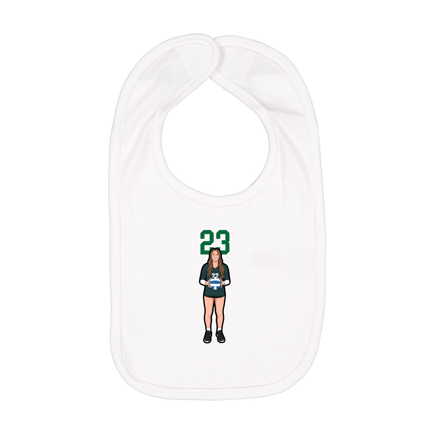 Infant Bib — Number Top in White