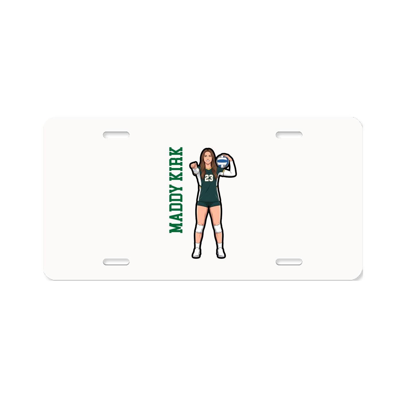 License Plate — Name Vertical in Classic